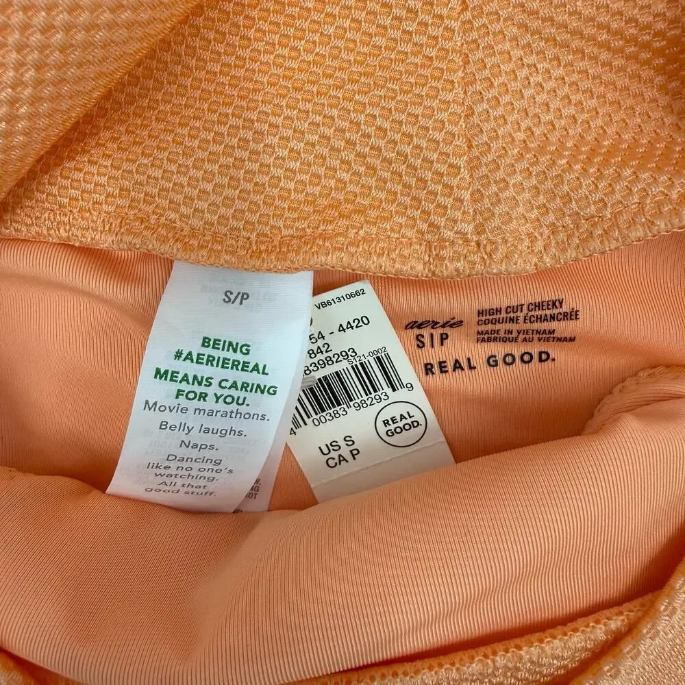Aerie Bikini Set Size XS/Small Real Good Bottom Textured High Waist Swim NWT